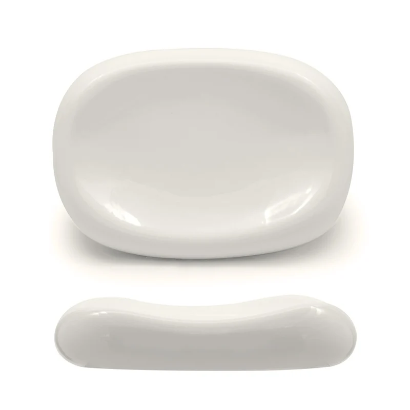 25.4x18.2 cm - Selecta Piatto Presentazione Alto Ovale In Porcellana Set 3 Pz
