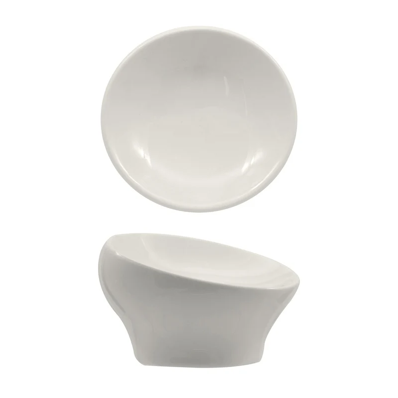 10.7 cm - Selecta Coppa Obliqua In Porcellana Set 4 Pz