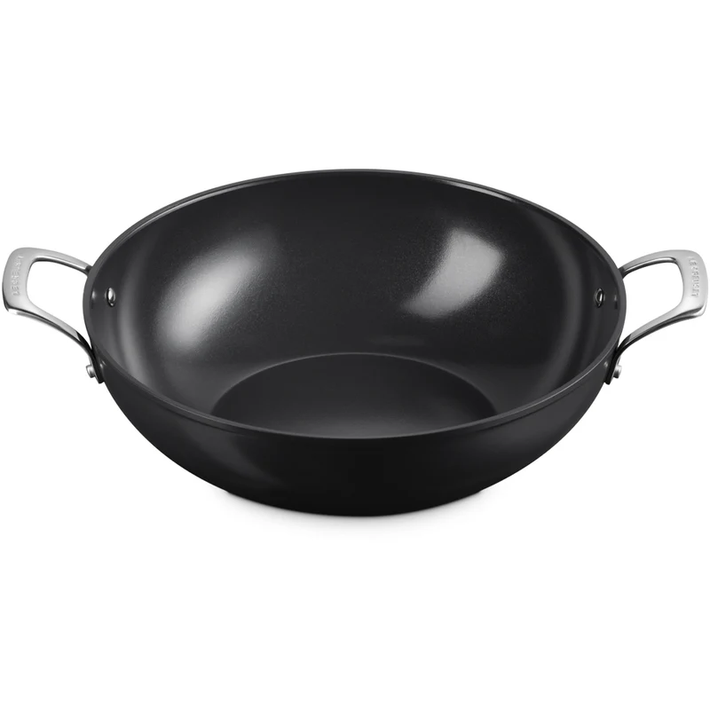 32 cm - Essential Wok Doppia Maniglia Con Rivestimento In Ceramica In Acciaio Inox