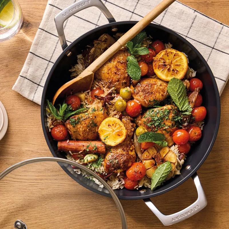 32 cm - Essential Wok Doppia Maniglia Con Rivestimento In Ceramica In Acciaio Inox