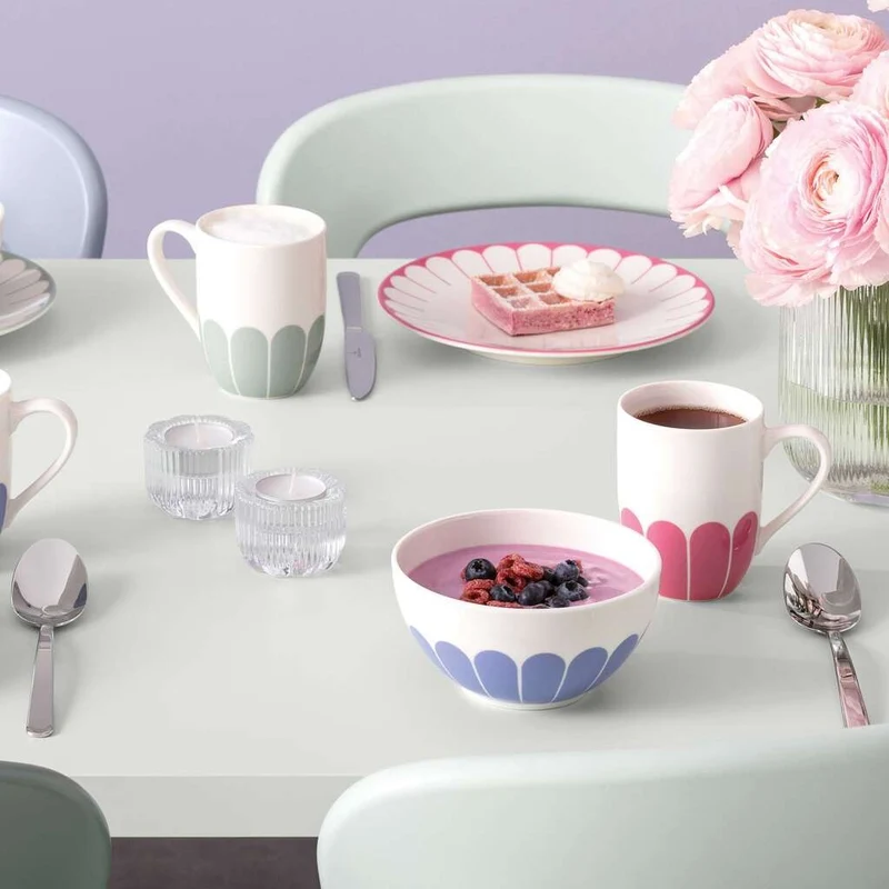 29 cl - Fleur Tazza Cappuccino In Porcellana Premium Set 6 Pz