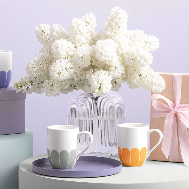 29 cl - Fleur Tazza Cappuccino In Porcellana Premium Set 6 Pz