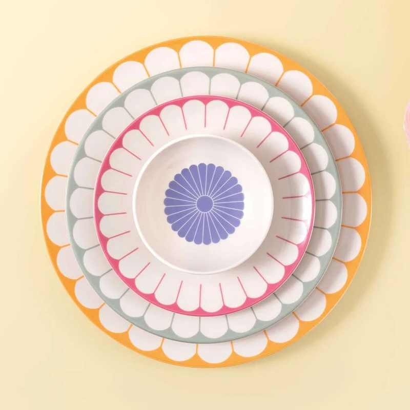 31.8 cm - Fleur Piatto Presentazione In Porcellana Premium Set 6 Pz