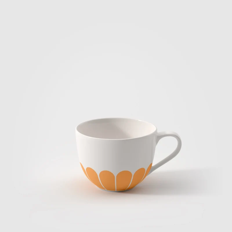 16 cl - Fleur Tazza Tè In Porcellana Premium Set 6 Pz