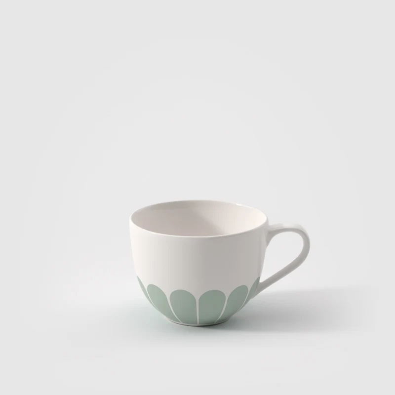 16 cl - Fleur Tazza Tè In Porcellana Premium Set 6 Pz