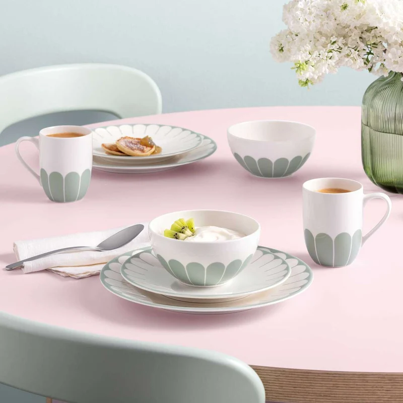 21.2 cm - Fleur Piatto Dessert In Porcellana Premium Set 6 Pz