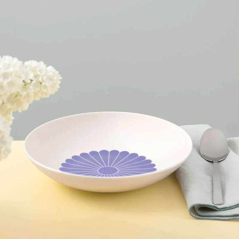 24 cm - Fleur Piatto Fondo In Porcellana Premium Set 6 Pz