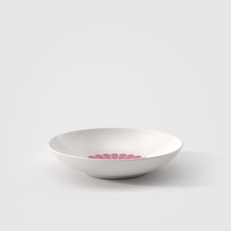 24 cm - Fleur Piatto Fondo In Porcellana Premium Set 6 Pz