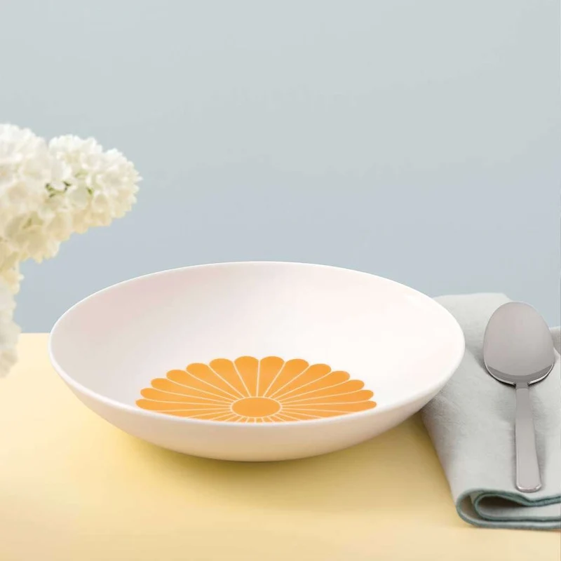24 cm - Fleur Piatto Fondo In Porcellana Premium Set 6 Pz