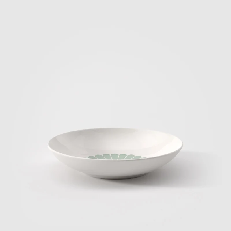 24 cm - Fleur Piatto Fondo In Porcellana Premium Set 6 Pz