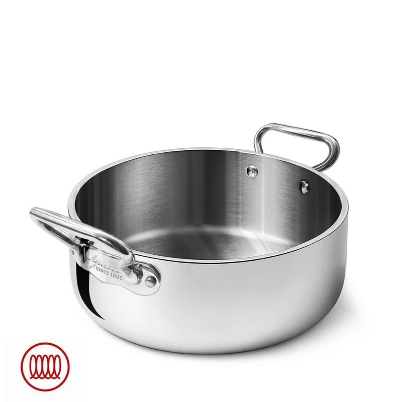 Alu-Inox 5-Ply Casseruola Bassa Con Manici 1907 In Alu-Inox