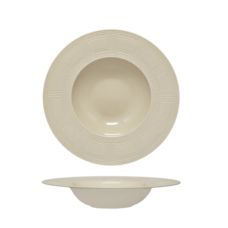 31 cm - Labyrinth Piatto Fondo Gourmet In Porcellana Set 4 Pz