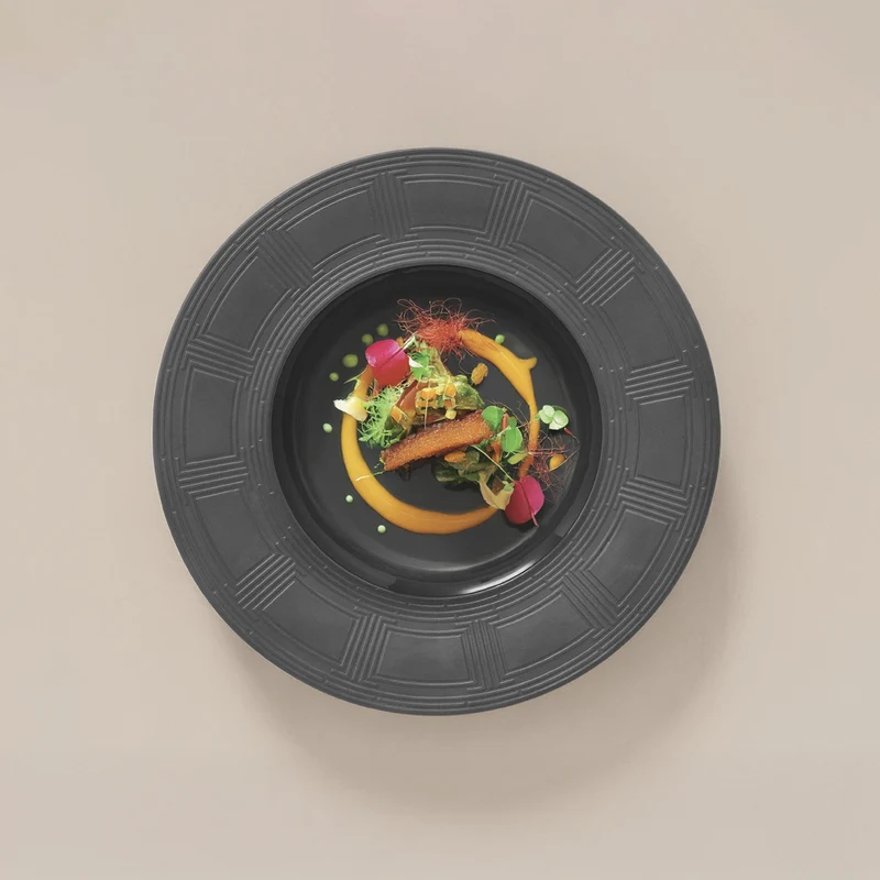 23 cm - Labyrinth Piatto Fondo Gourmet In Porcellana Set 4 Pz