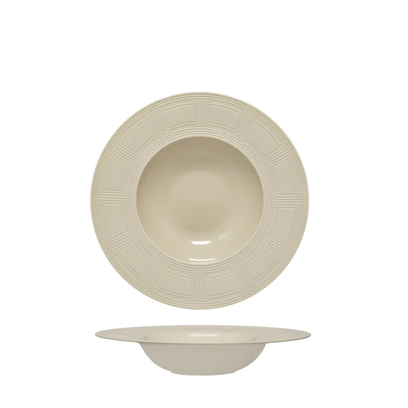 23 cm - Labyrinth Piatto Fondo Gourmet In Porcellana Set 4 Pz
