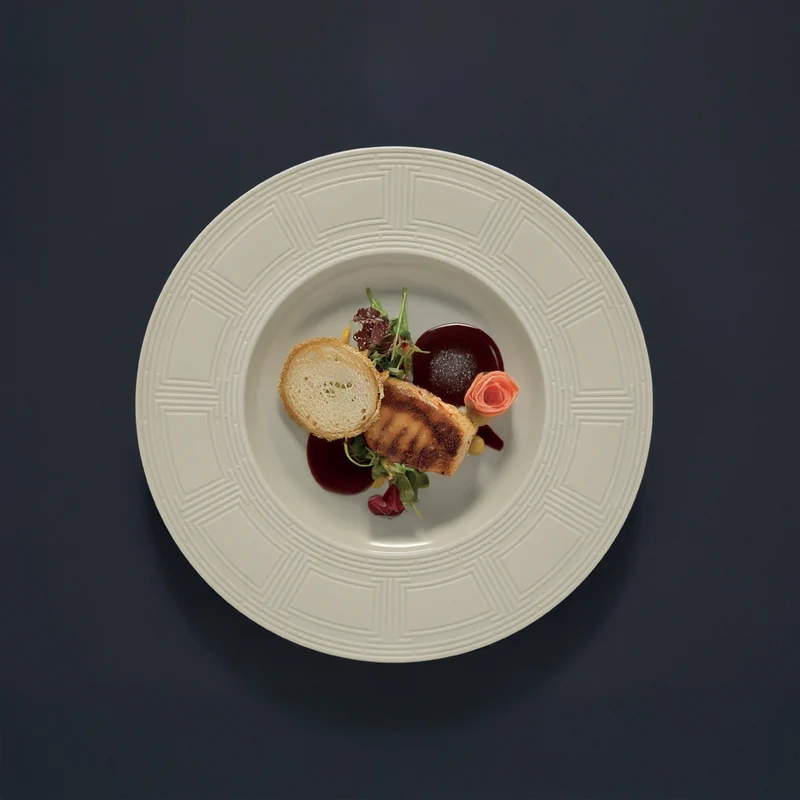 23 cm - Labyrinth Piatto Fondo Gourmet In Porcellana Set 4 Pz