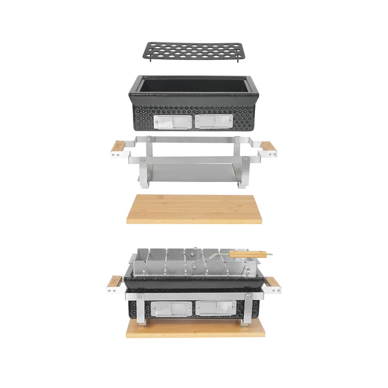 Hibachi BBPro Barbecue da Tavolo Compatto Rettangolare