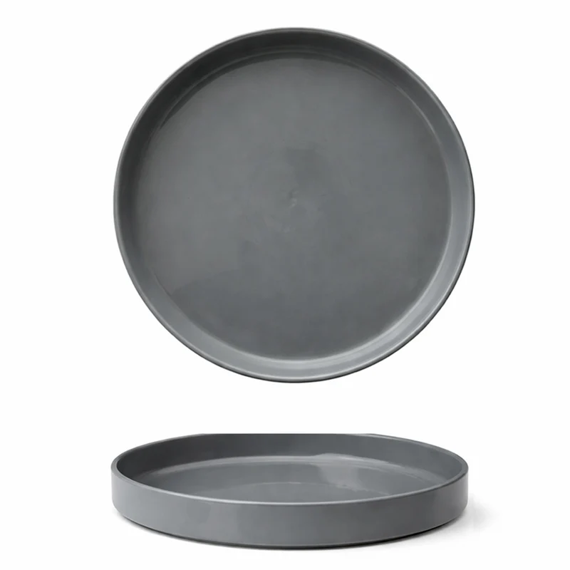 28 cm - Scandia Piatto Piano Impilabile Bordo Alto In Porcellana New Bone China Set 3 Pz