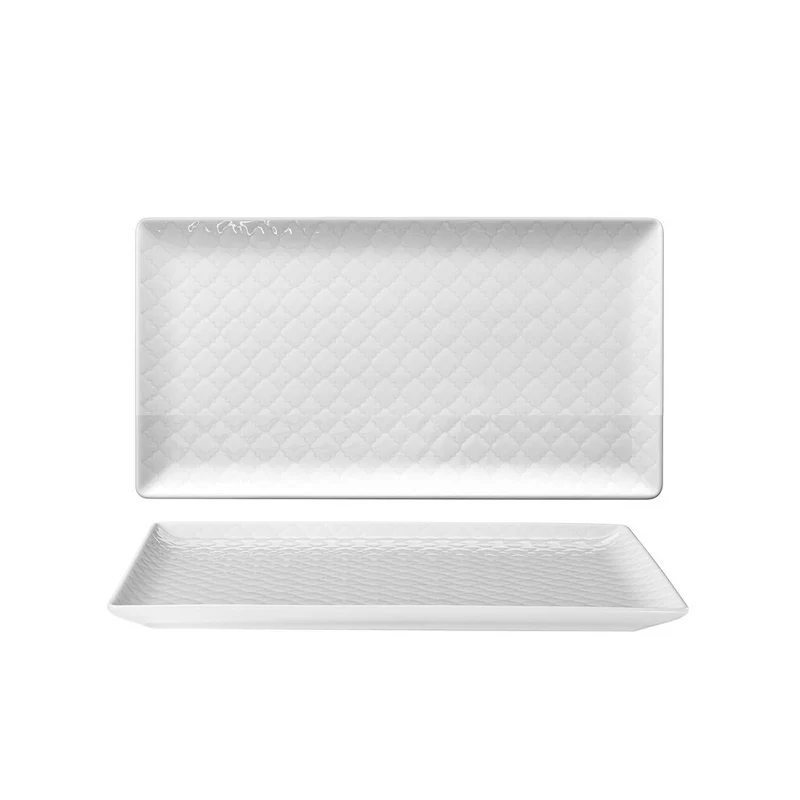 24x13 cm - Marrakesh Piatto Piano Rettangolare Decorato In Porcellana Set 6 Pz
