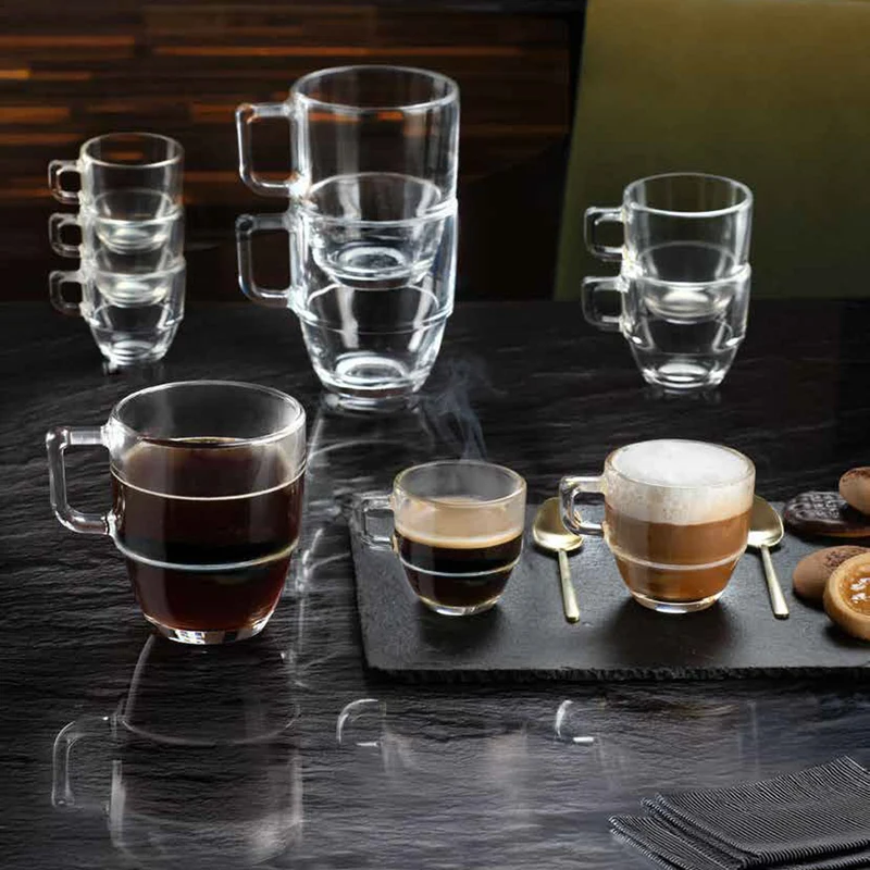 12 cl - Caffè Tazza Tè Orzo In Vetro Cristallino Luxion Set 12 Pz