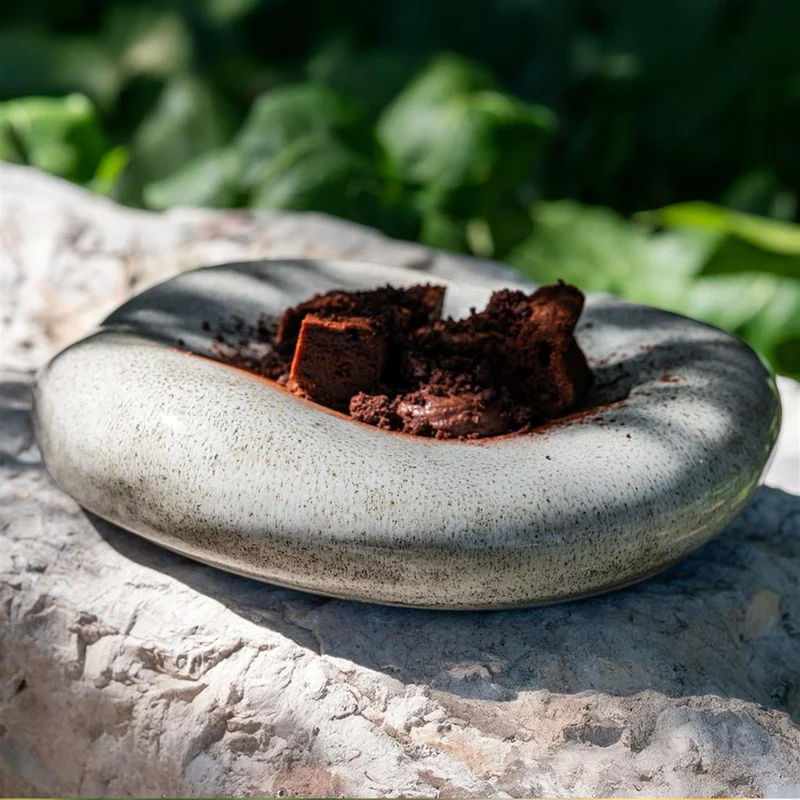 16.5 cm - Stone Piatto Presentazione Cuscino In Stoneware Set 4 Pz