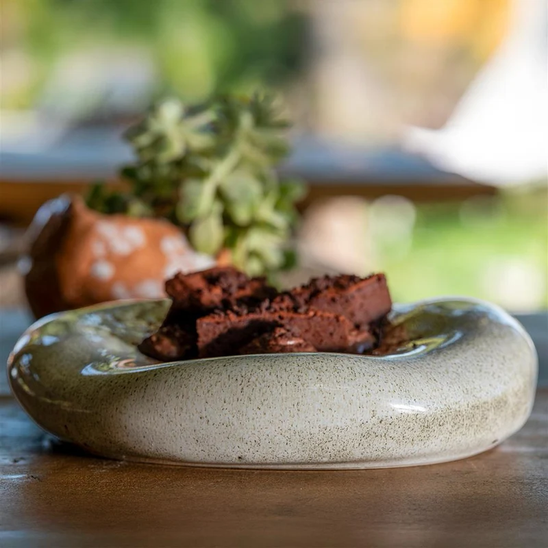 16.5 cm - Stone Piatto Presentazione Cuscino In Stoneware Set 4 Pz