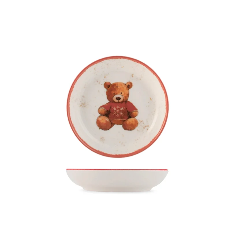 Nordic Teddy Hugs Servizio Piatti Con Decoro Natalizio In Stoneware Set 18 Pz