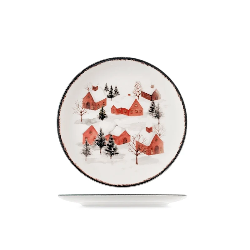 Fairytale Charm Servizio Piatti Con Decoro Natalizio In Stoneware Set 18 Pz