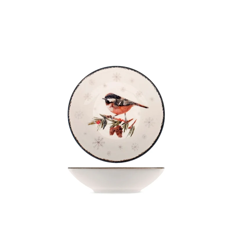 Coupe Wild Spirits Servizio Piatti Con Decoro Natalizio In Stoneware Set 18 Pz