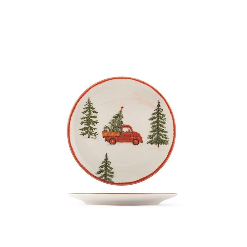 Coupe Adventure Servizio Piatti Con Decoro Natalizio In Stoneware Set 12 Pz