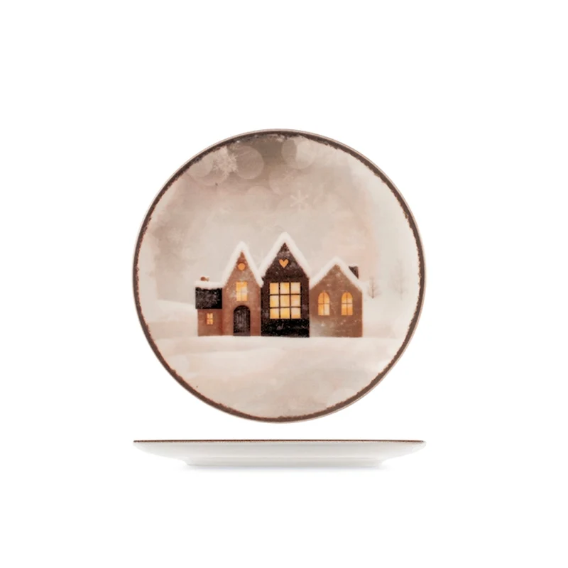 Cinnamon Glows Servizio Piatti Decoro Natalizio In Stoneware Set 18 Pz