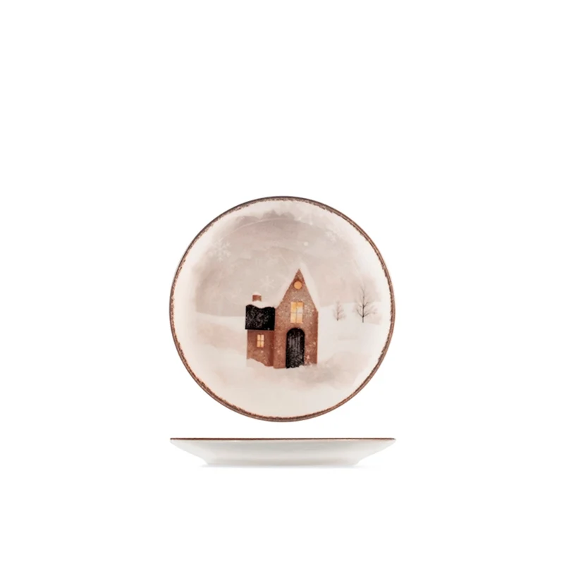 Cinnamon Glows Servizio Piatti Decoro Natalizio In Stoneware Set 18 Pz