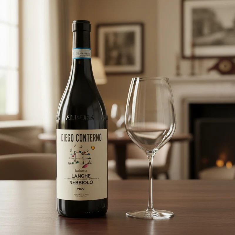 Conterno Diego Baluma Langhe DOC 2022 + Set 6 Calici Vino Rosso Fino 54.5 cl