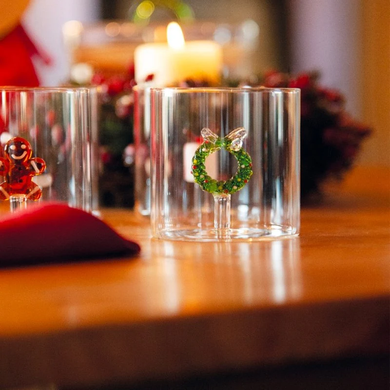 25 cl - Monterey Natale Bicchiere Acqua in Vetro Borosilicato - Set 4 Pz
