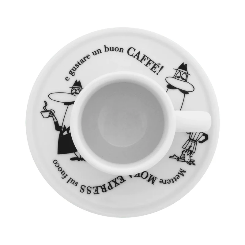 8 cl - Carosello Tazzina Espresso Con Piattino In Porcellana Set 4 Pz
