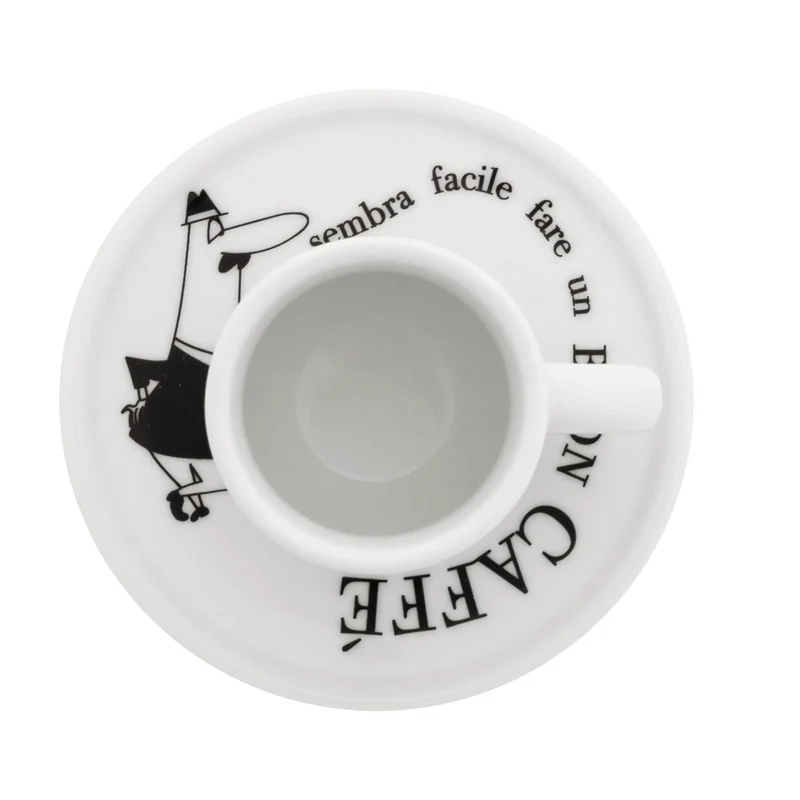 8 cl - Carosello Tazzina Espresso Con Piattino In Porcellana Set 4 Pz