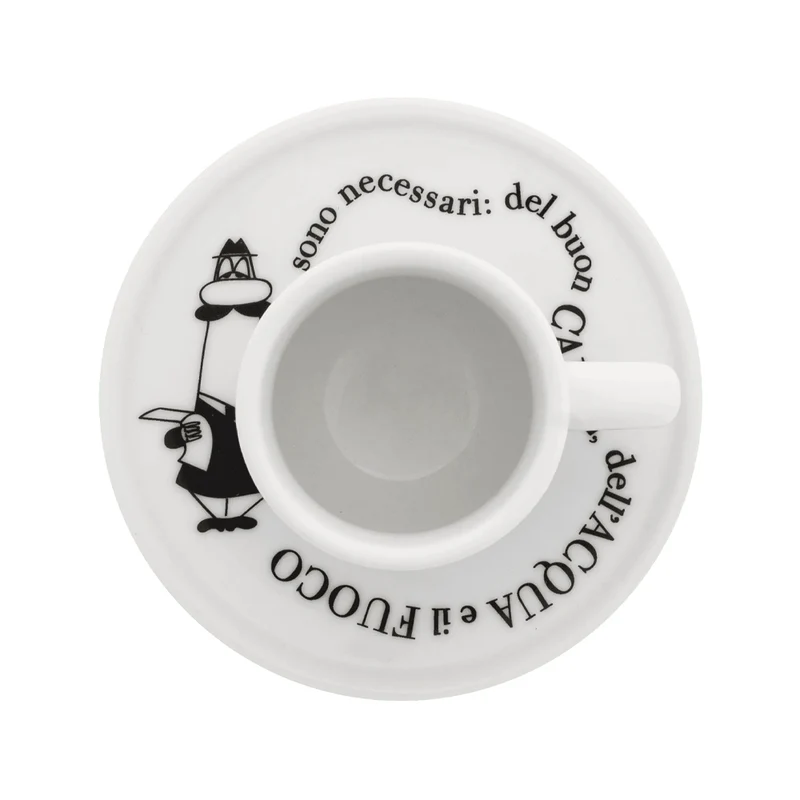 8 cl - Carosello Tazzina Espresso Con Piattino In Porcellana Set 4 Pz