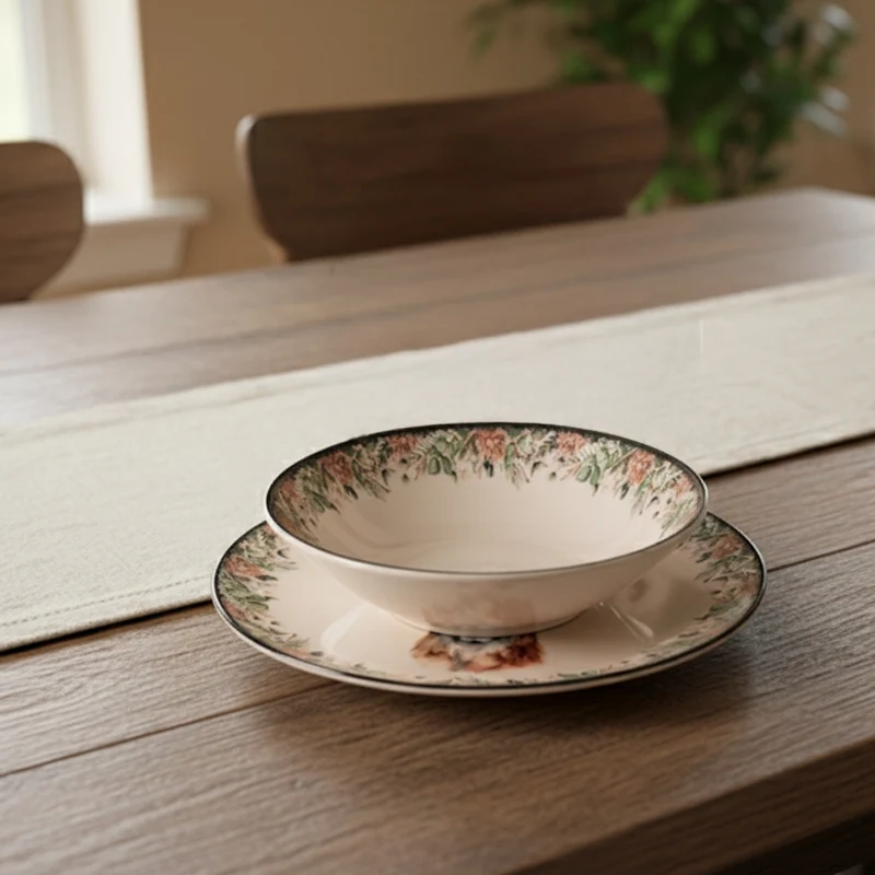 Montana Servizio Tavola Decorato In Stoneware Set 18 Pz
