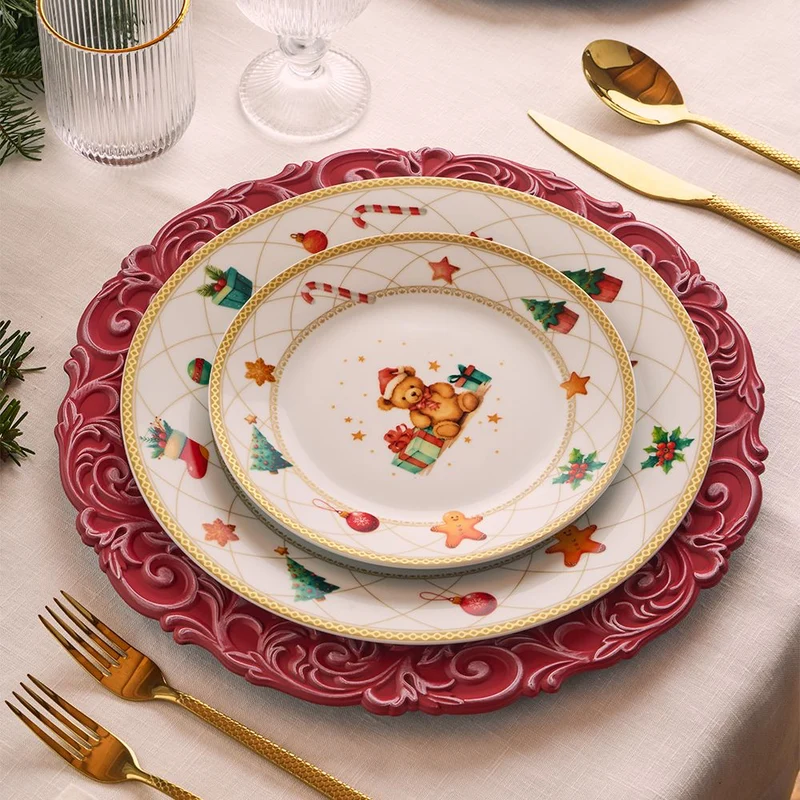 Olimpia Christmas Fairy Tale Servizio Tavola Decoro Natalizio In Porcellana Set 18 Pz