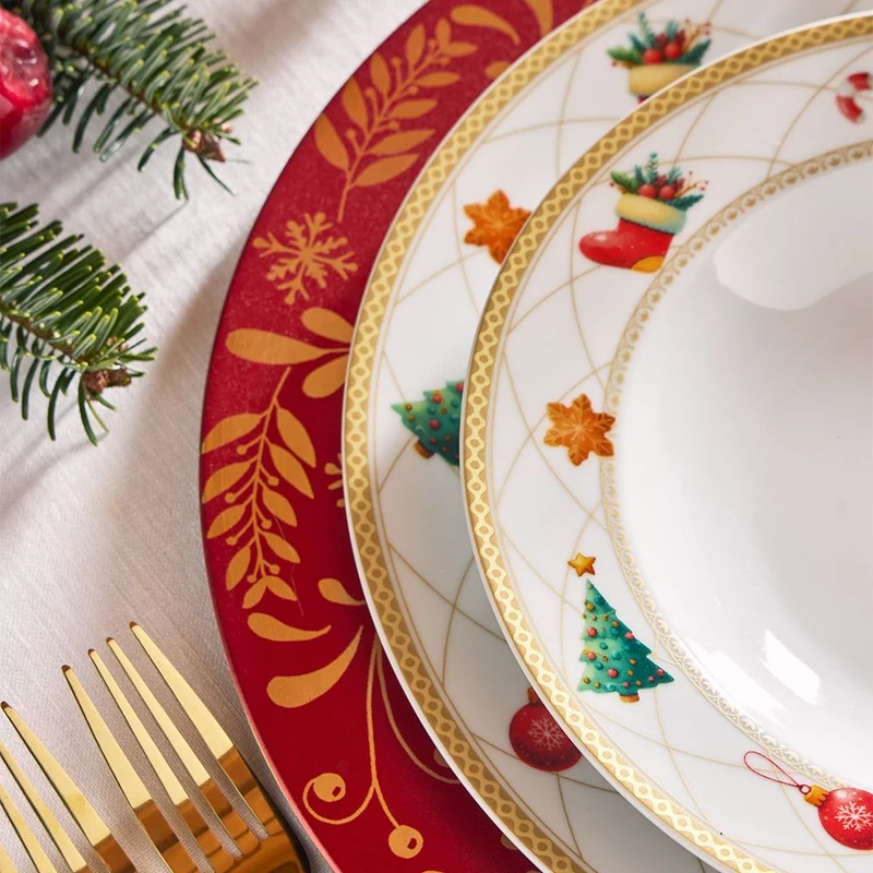 Olimpia Christmas Fairy Tale Servizio Tavola Decoro Natalizio In Porcellana Set 18 Pz