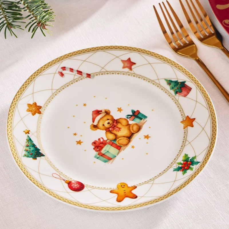 Olimpia Christmas Fairy Tale Servizio Tavola Decoro Natalizio In Porcellana Set 18 Pz