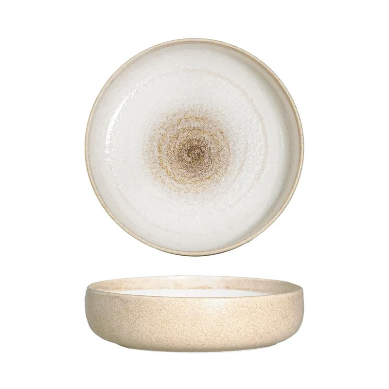 20 cm - Gemscape Sabbia Piatto Fondo Bordo Alto In Porcellana Set 3 Pz