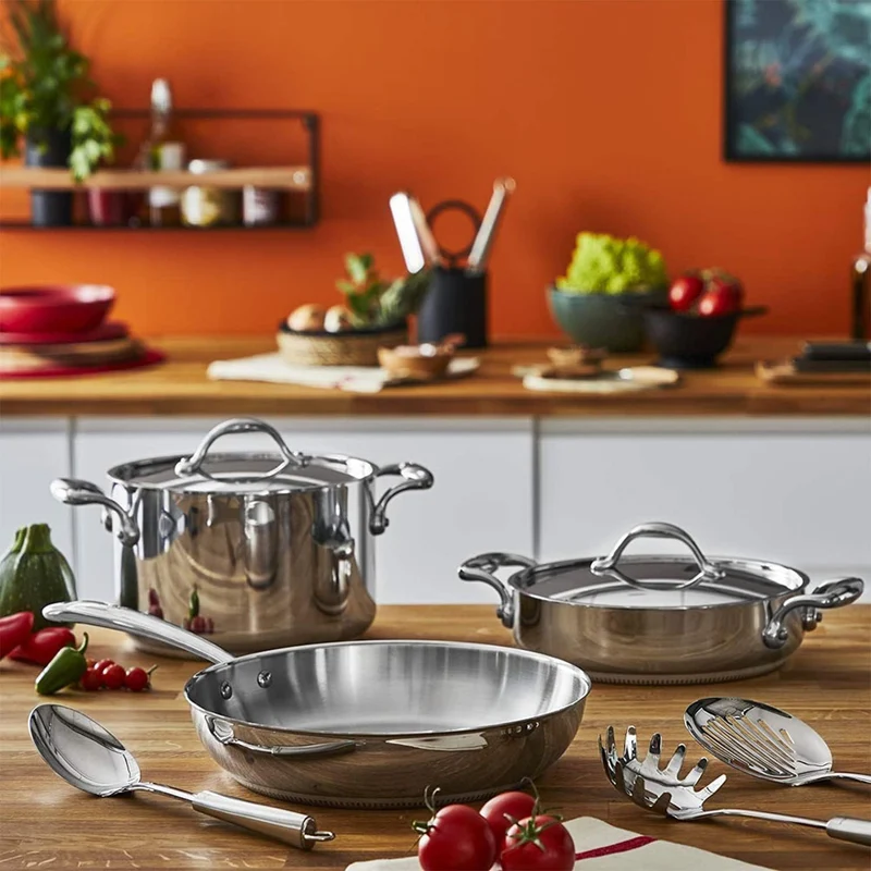 24-28 cm - Accademia Lagofusion Set Padelle In Acciaio Inox Set 2 Pz