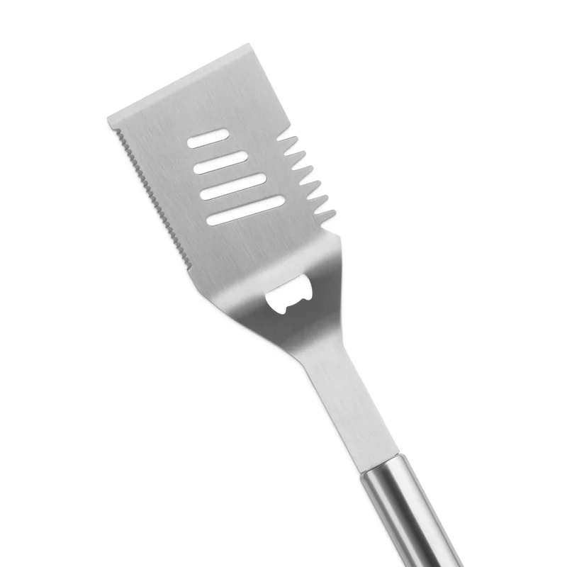 45 cm - BBQ Outdoor Spatola Piatta In Acciaio Inox