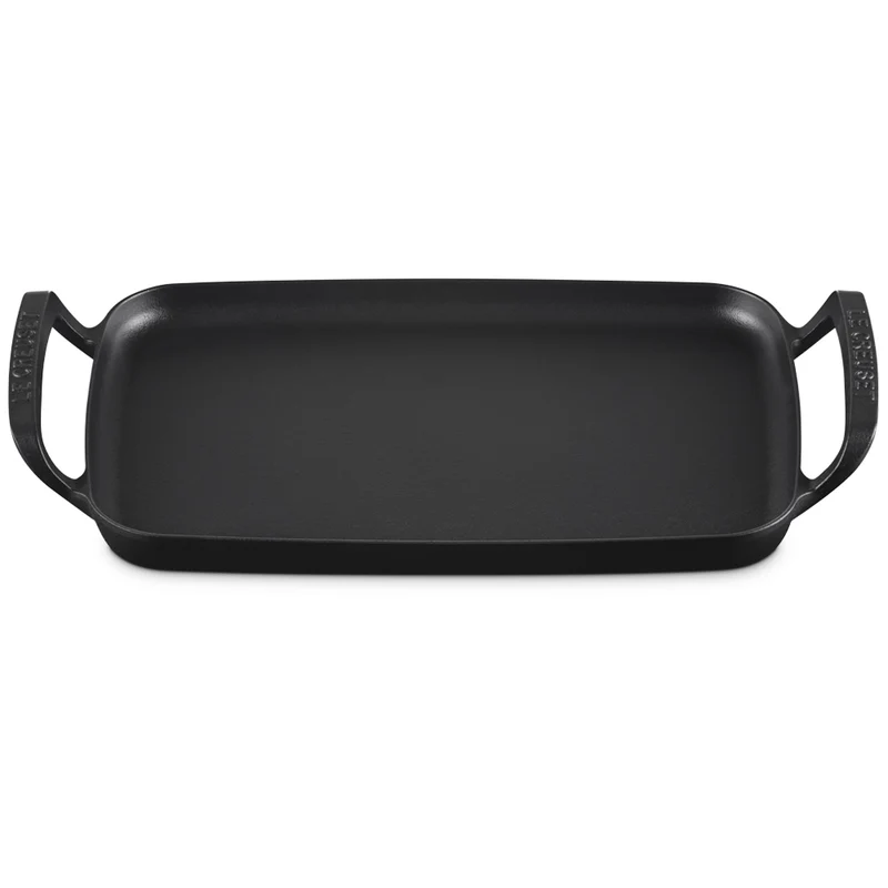 40x26 cm - BBQ Outdoor Piastra Rettangolare Liscia In Ghisa