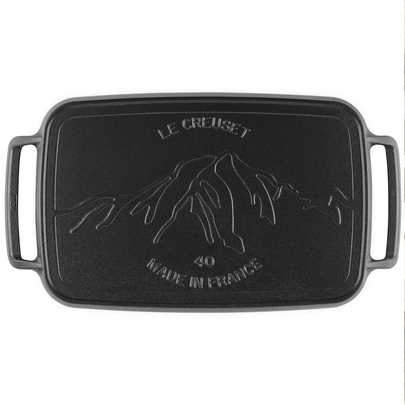 40x26 cm - BBQ Outdoor Piastra Rettangolare Liscia In Ghisa