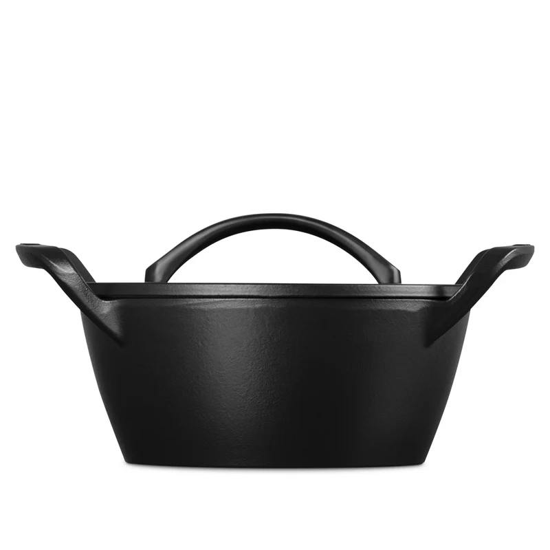 25 cm - BBQ Outdoor Cocotte Rotonda In Ghisa Vetrificata