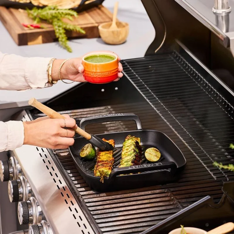 26x26 cm - BBQ Outdoor Grill Quadrato In Ghisa