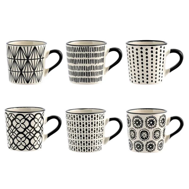 8.5 cl - Vhera Tazzina Caffé Colori Assortiti In Stoneware Set 6 Pz