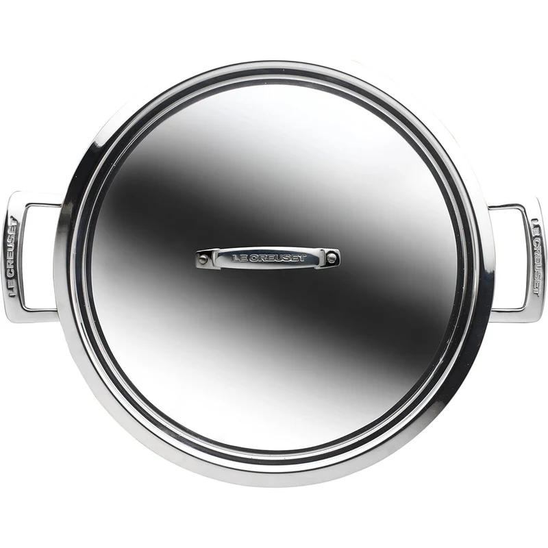 30 cm - Inox Essential Tegame Basso Con Coperchio In Acciaio Inox