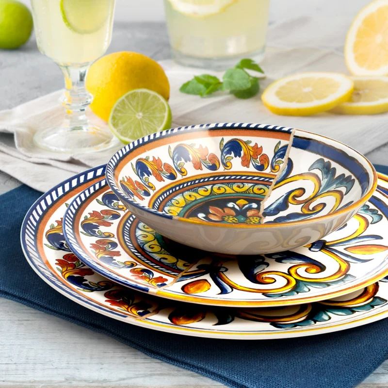 Positano Piatto Piano In Stoneware Set 6 Pz